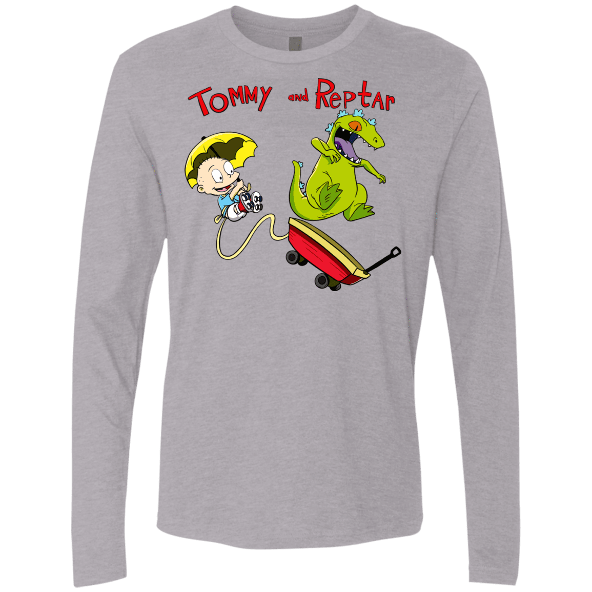 T-Shirts Heather Grey / S Tommy and Reptar Men's Premium Long Sleeve