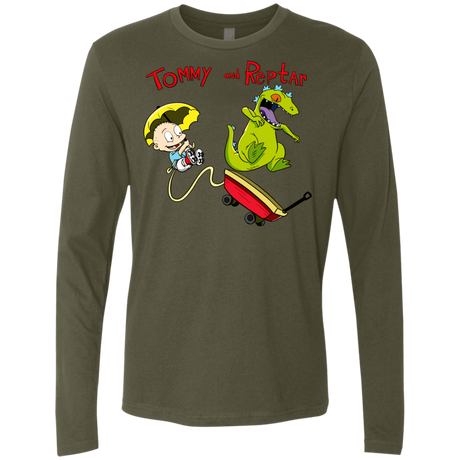 T-Shirts Military Green / S Tommy and Reptar Men's Premium Long Sleeve