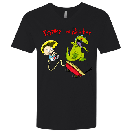 T-Shirts Black / X-Small Tommy and Reptar Men's Premium V-Neck