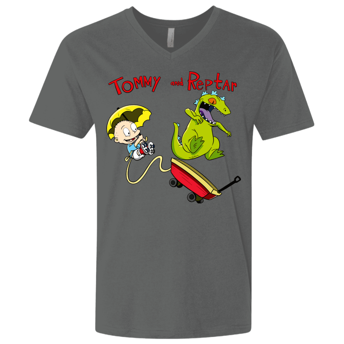 T-Shirts Heavy Metal / X-Small Tommy and Reptar Men's Premium V-Neck