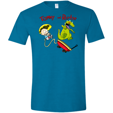 T-Shirts Antique Sapphire / S Tommy and Reptar Men's Semi-Fitted Softstyle
