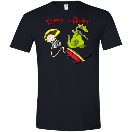 T-Shirts Black / X-Small Tommy and Reptar Men's Semi-Fitted Softstyle