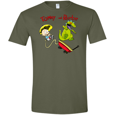 T-Shirts Military Green / S Tommy and Reptar Men's Semi-Fitted Softstyle