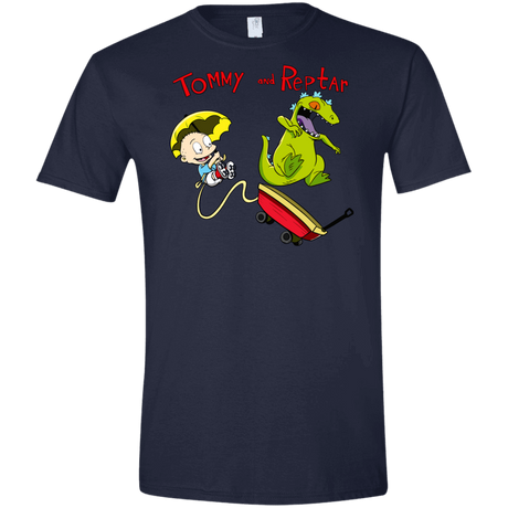 T-Shirts Navy / X-Small Tommy and Reptar Men's Semi-Fitted Softstyle