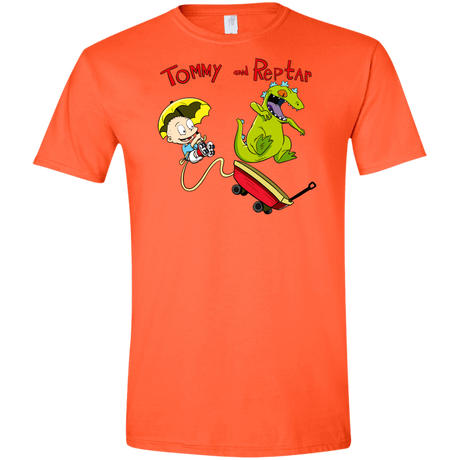 T-Shirts Orange / S Tommy and Reptar Men's Semi-Fitted Softstyle
