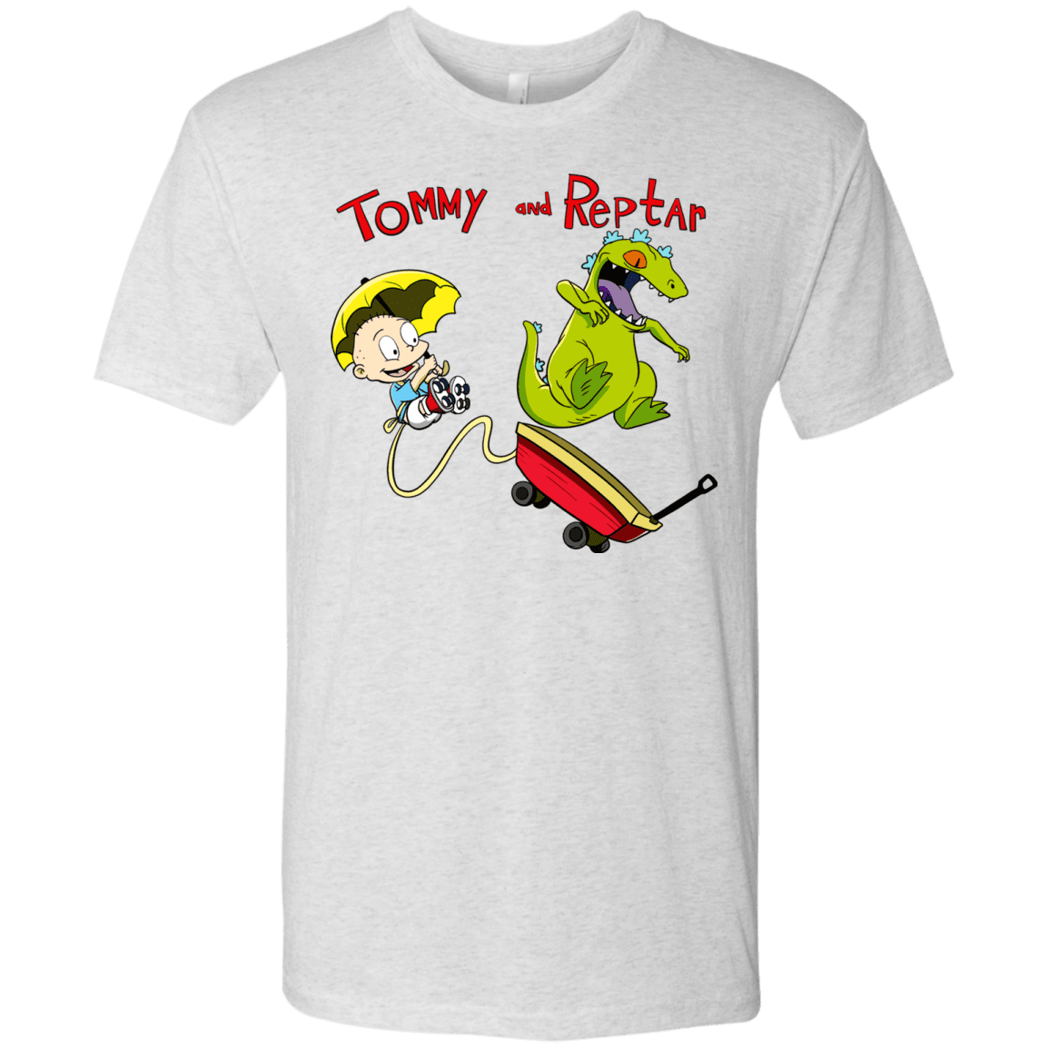 T-Shirts Heather White / S Tommy and Reptar Men's Triblend T-Shirt