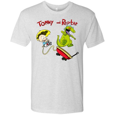 T-Shirts Heather White / S Tommy and Reptar Men's Triblend T-Shirt