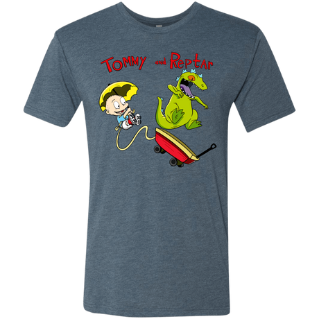 T-Shirts Indigo / S Tommy and Reptar Men's Triblend T-Shirt