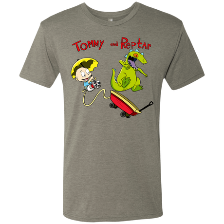 T-Shirts Venetian Grey / S Tommy and Reptar Men's Triblend T-Shirt