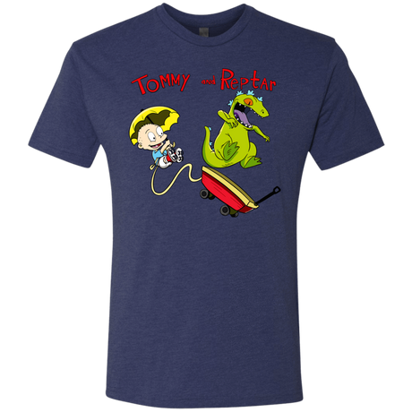 T-Shirts Vintage Navy / S Tommy and Reptar Men's Triblend T-Shirt