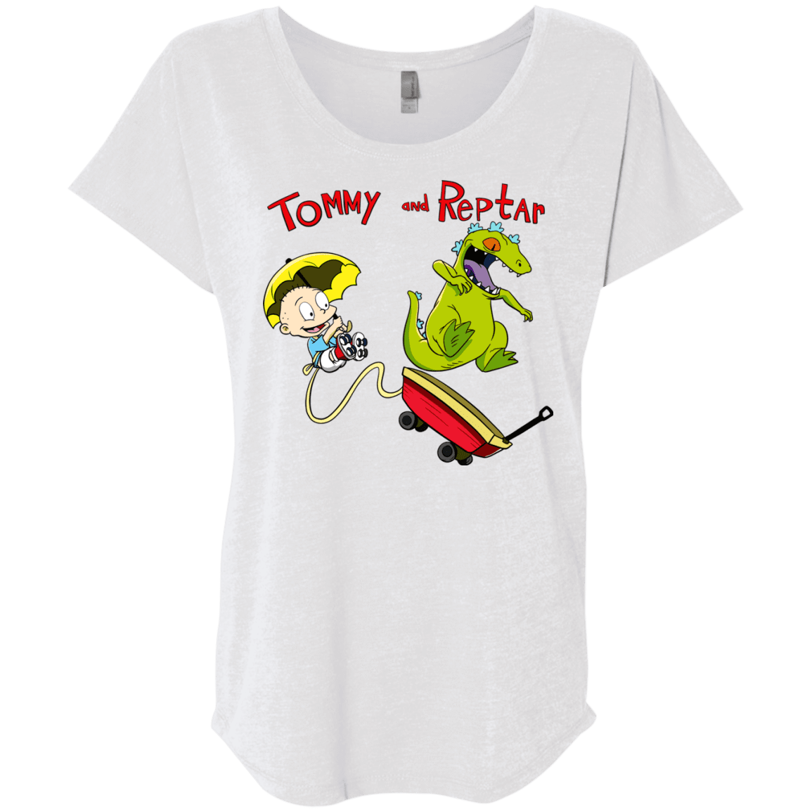 T-Shirts Heather White / X-Small Tommy and Reptar Triblend Dolman Sleeve