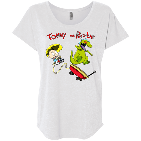 T-Shirts Heather White / X-Small Tommy and Reptar Triblend Dolman Sleeve