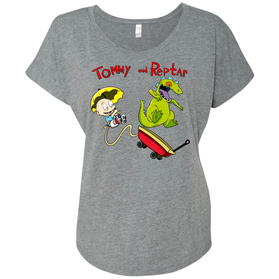 T-Shirts Premium Heather / X-Small Tommy and Reptar Triblend Dolman Sleeve