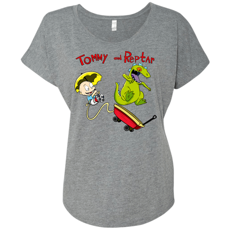 T-Shirts Premium Heather / X-Small Tommy and Reptar Triblend Dolman Sleeve