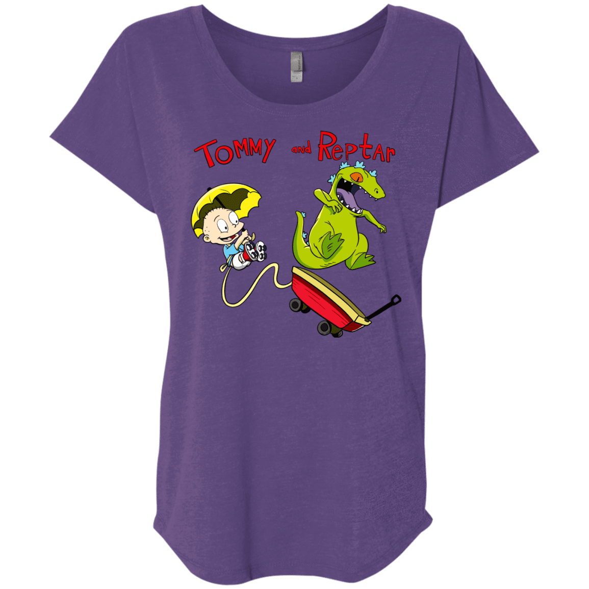 T-Shirts Purple Rush / X-Small Tommy and Reptar Triblend Dolman Sleeve