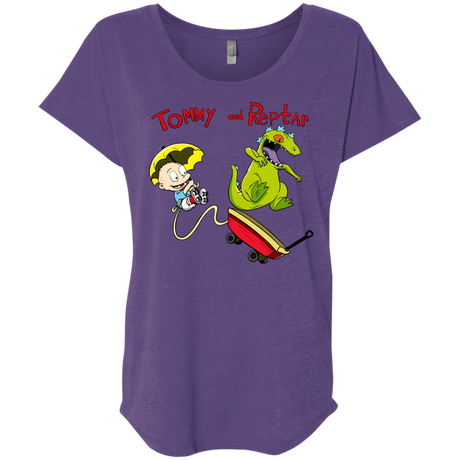 T-Shirts Purple Rush / X-Small Tommy and Reptar Triblend Dolman Sleeve