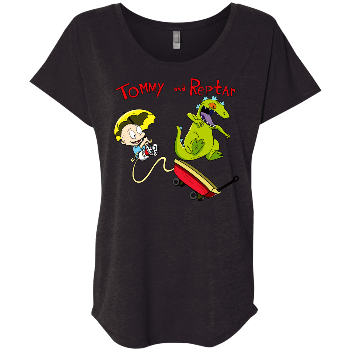 T-Shirts Vintage Black / X-Small Tommy and Reptar Triblend Dolman Sleeve