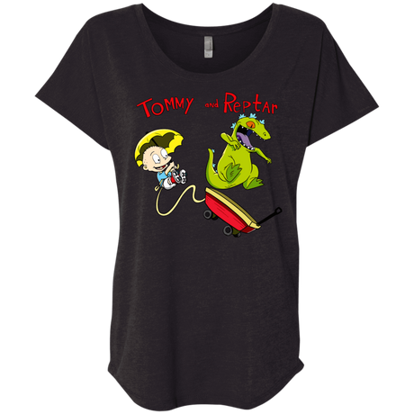 T-Shirts Vintage Black / X-Small Tommy and Reptar Triblend Dolman Sleeve