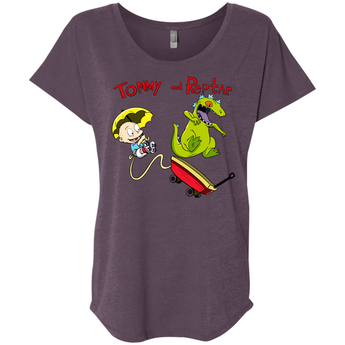 T-Shirts Vintage Purple / X-Small Tommy and Reptar Triblend Dolman Sleeve