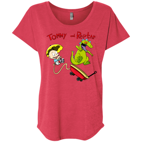 T-Shirts Vintage Red / X-Small Tommy and Reptar Triblend Dolman Sleeve