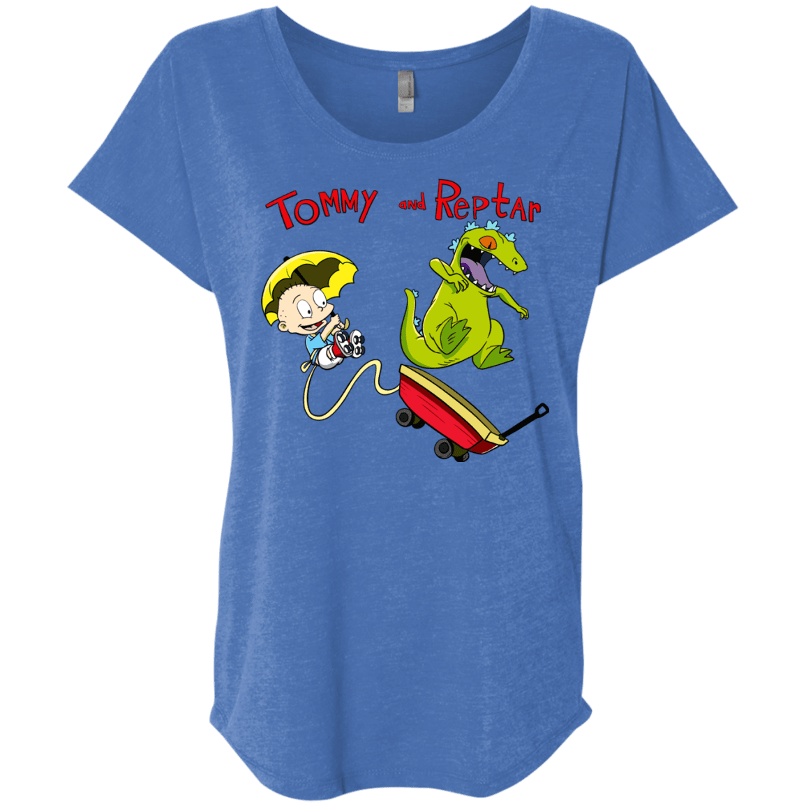 T-Shirts Vintage Royal / X-Small Tommy and Reptar Triblend Dolman Sleeve