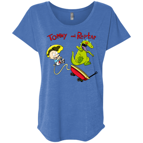 T-Shirts Vintage Royal / X-Small Tommy and Reptar Triblend Dolman Sleeve