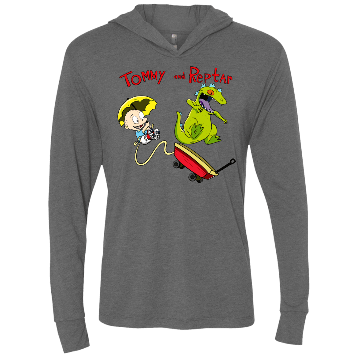 T-Shirts Premium Heather / X-Small Tommy and Reptar Triblend Long Sleeve Hoodie Tee