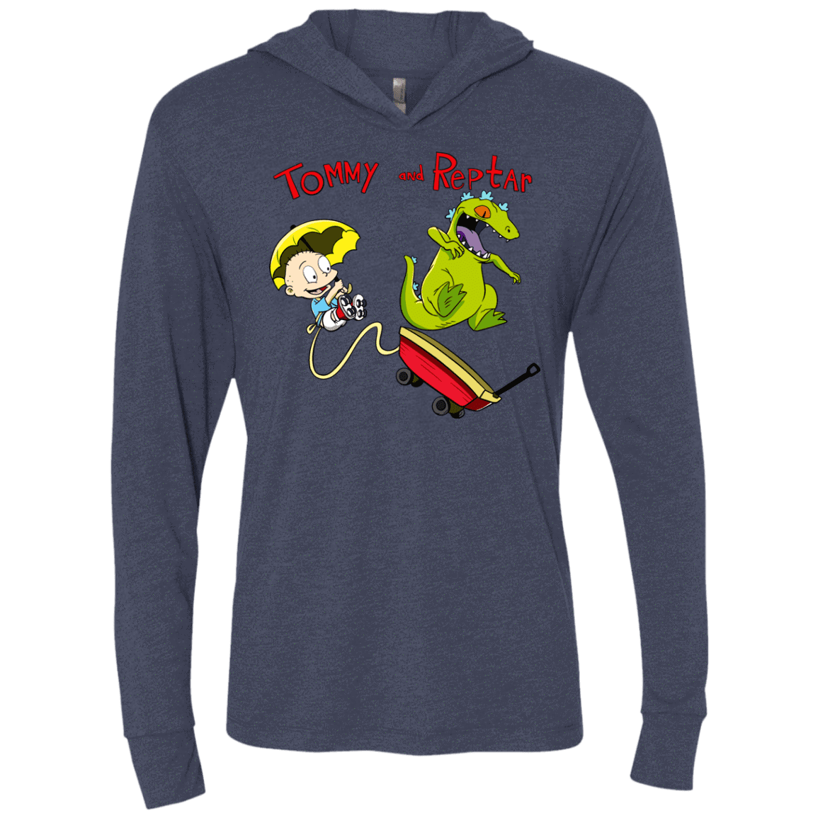 T-Shirts Vintage Navy / X-Small Tommy and Reptar Triblend Long Sleeve Hoodie Tee