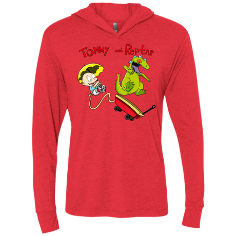 T-Shirts Vintage Red / X-Small Tommy and Reptar Triblend Long Sleeve Hoodie Tee