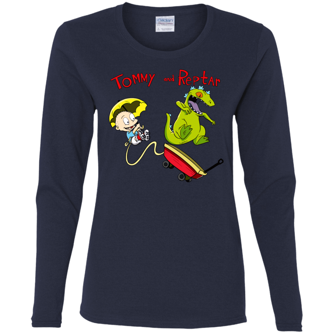 T-Shirts Navy / S Tommy and Reptar Women's Long Sleeve T-Shirt