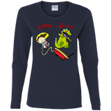 T-Shirts Navy / S Tommy and Reptar Women's Long Sleeve T-Shirt