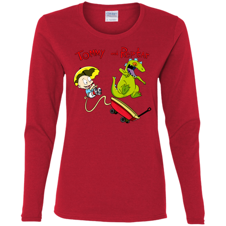 T-Shirts Red / S Tommy and Reptar Women's Long Sleeve T-Shirt