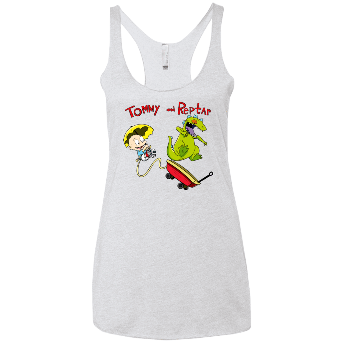 T-Shirts Heather White / X-Small Tommy and Reptar Women's Triblend Racerback Tank