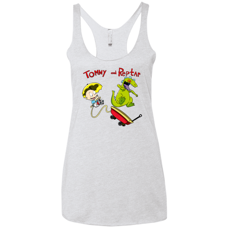 T-Shirts Heather White / X-Small Tommy and Reptar Women's Triblend Racerback Tank