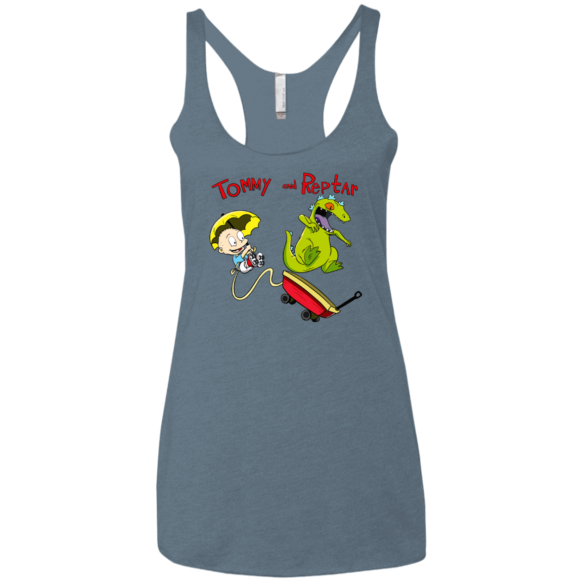 T-Shirts Indigo / X-Small Tommy and Reptar Women's Triblend Racerback Tank