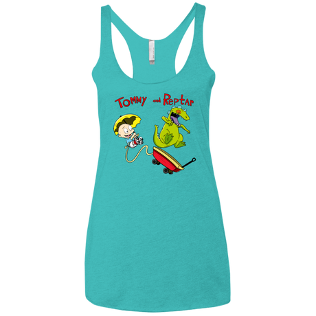 T-Shirts Tahiti Blue / X-Small Tommy and Reptar Women's Triblend Racerback Tank