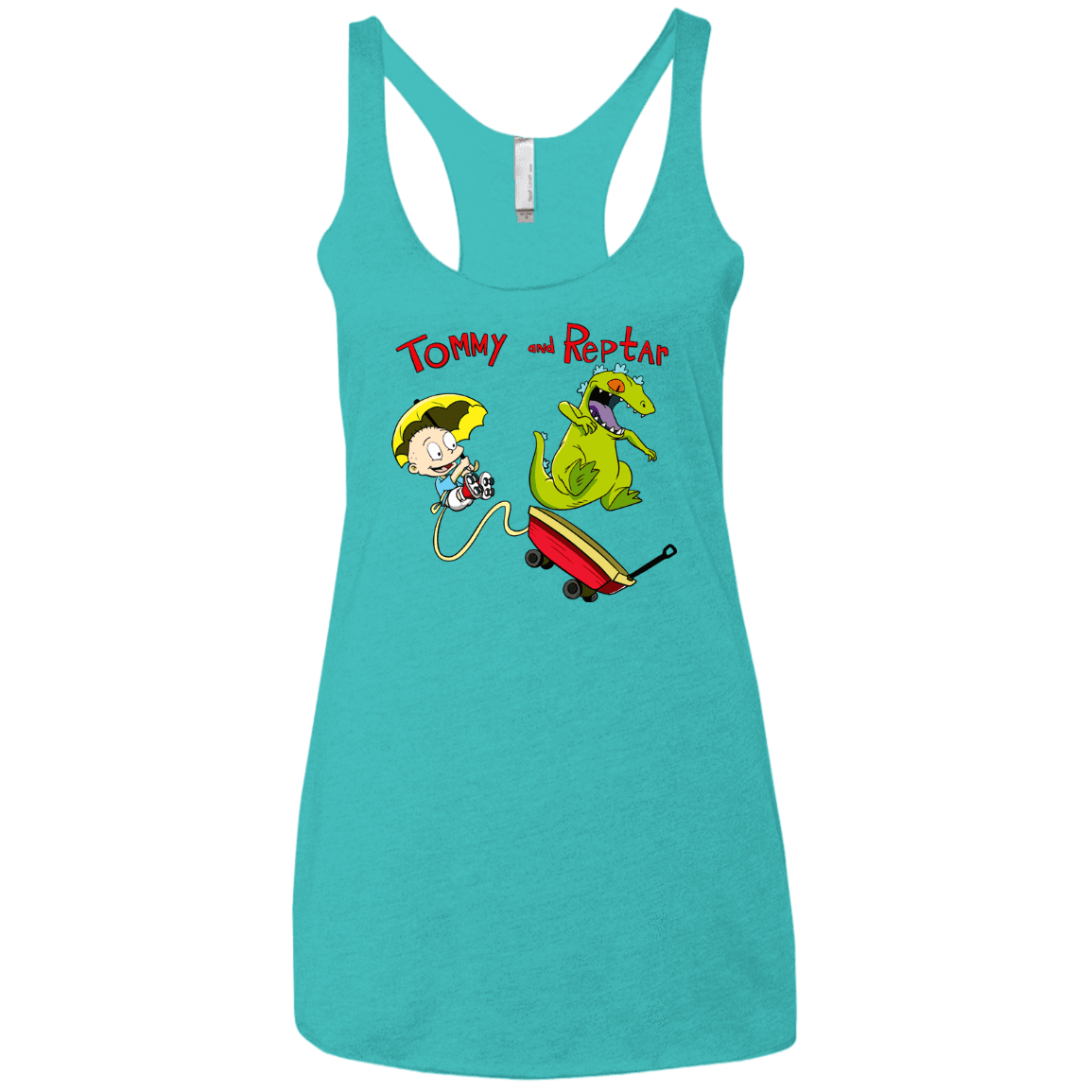 T-Shirts Tahiti Blue / X-Small Tommy and Reptar Women's Triblend Racerback Tank