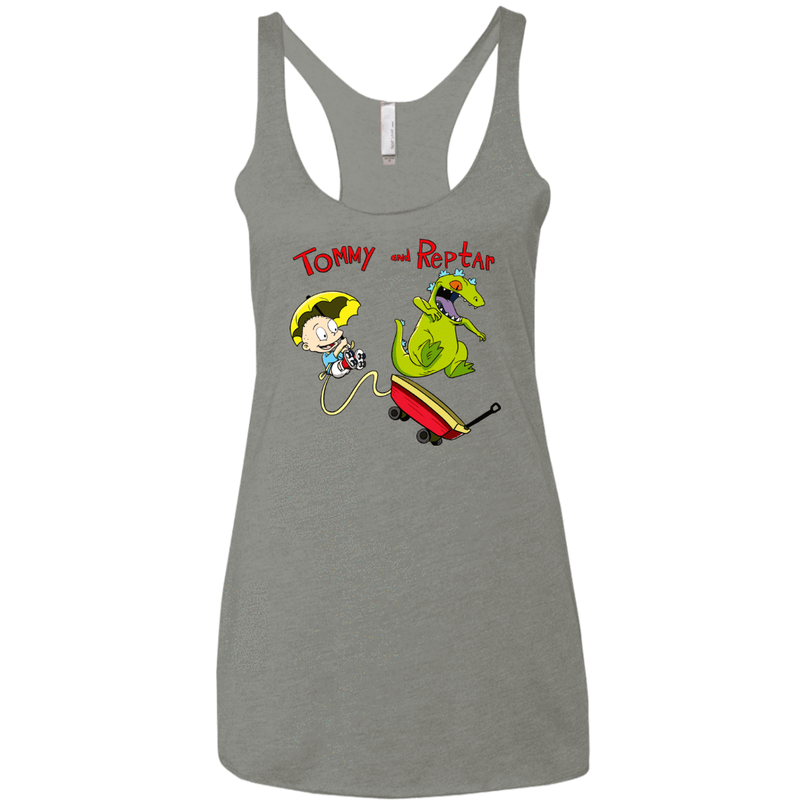 T-Shirts Venetian Grey / X-Small Tommy and Reptar Women's Triblend Racerback Tank