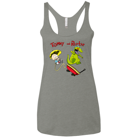 T-Shirts Venetian Grey / X-Small Tommy and Reptar Women's Triblend Racerback Tank