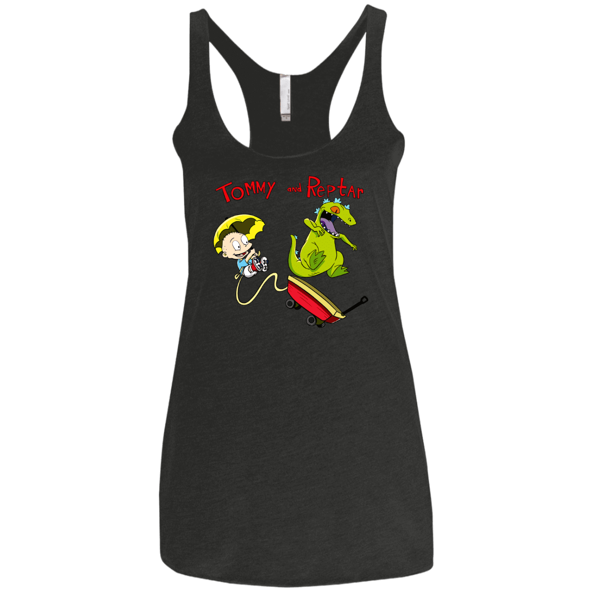 T-Shirts Vintage Black / X-Small Tommy and Reptar Women's Triblend Racerback Tank