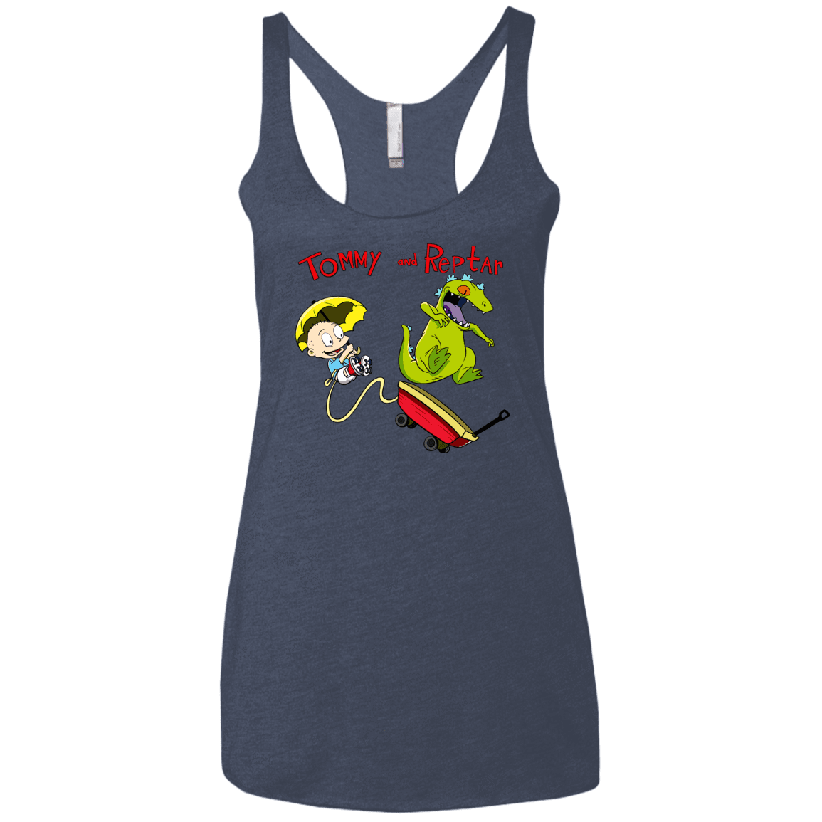 T-Shirts Vintage Navy / X-Small Tommy and Reptar Women's Triblend Racerback Tank