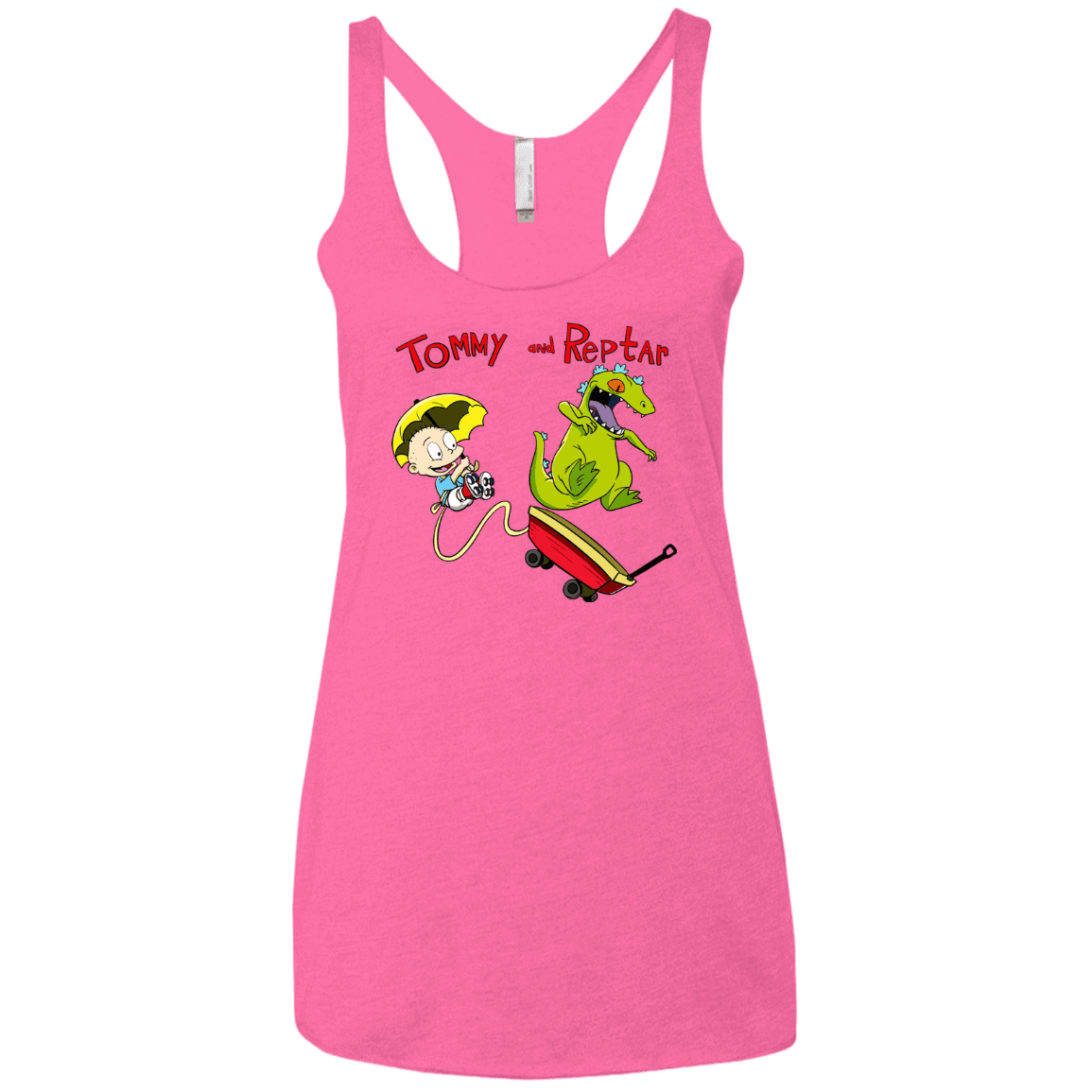 T-Shirts Vintage Pink / X-Small Tommy and Reptar Women's Triblend Racerback Tank