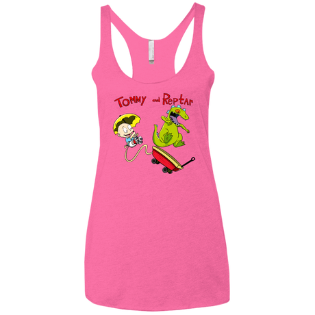 T-Shirts Vintage Pink / X-Small Tommy and Reptar Women's Triblend Racerback Tank
