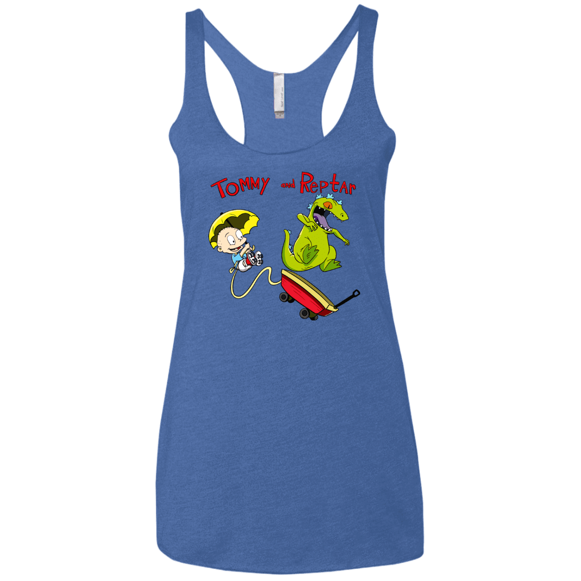 T-Shirts Vintage Royal / X-Small Tommy and Reptar Women's Triblend Racerback Tank