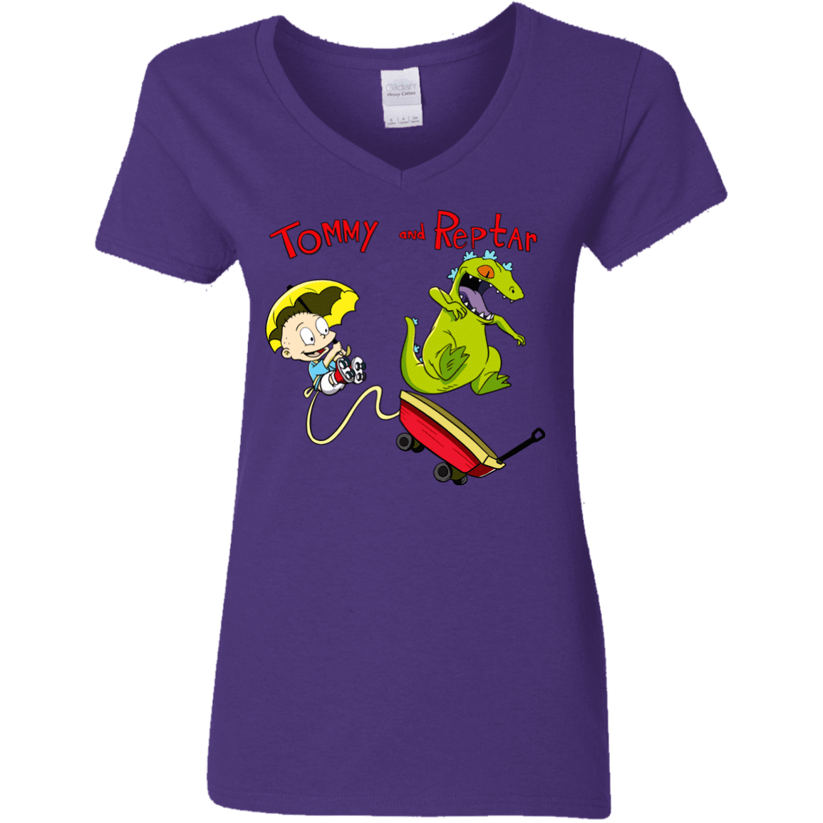 T-Shirts Purple / S Tommy and Reptar Women's V-Neck T-Shirt