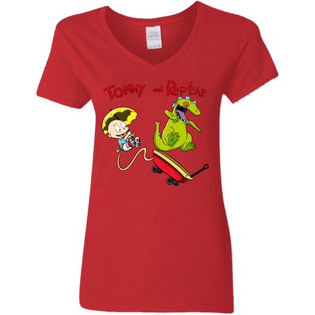 Tommy and Reptar Women's V-Neck T-Shirt