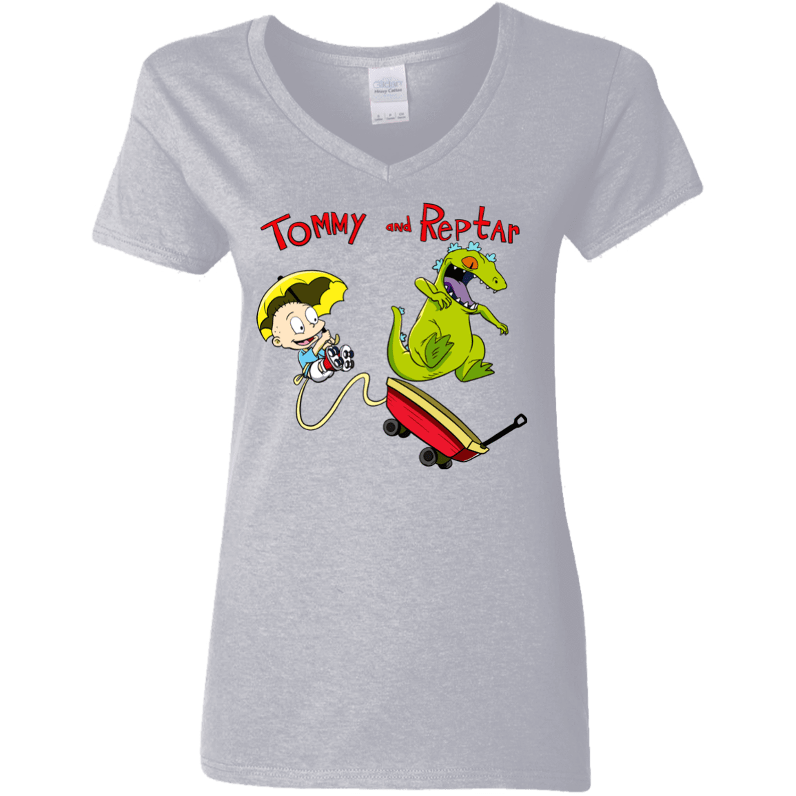 T-Shirts Sport Grey / S Tommy and Reptar Women's V-Neck T-Shirt