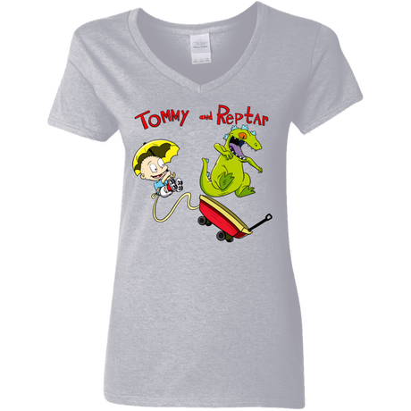 T-Shirts Sport Grey / S Tommy and Reptar Women's V-Neck T-Shirt