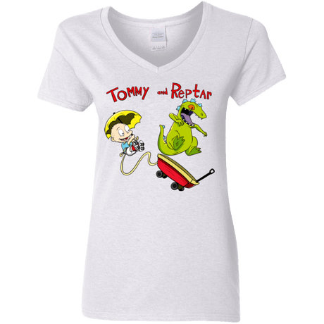 Tommy and Reptar Women's V-Neck T-Shirt