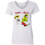 T-Shirts White / S Tommy and Reptar Women's V-Neck T-Shirt